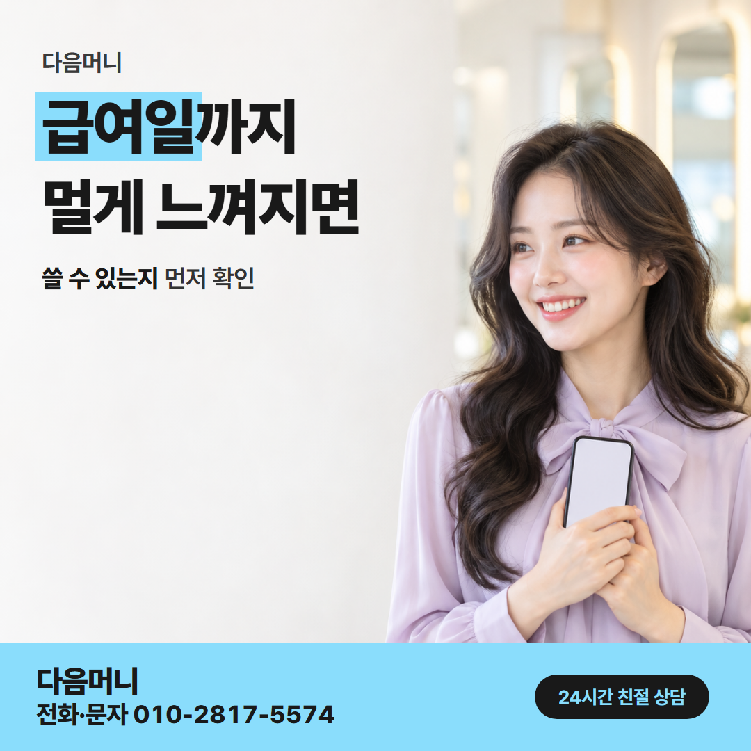 다음머니 안산카드깡 개월 나눔